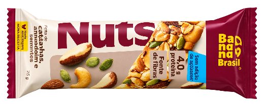 Nuts bar Barra de castañas y maní con cobertura de chocolate Banana Brasil