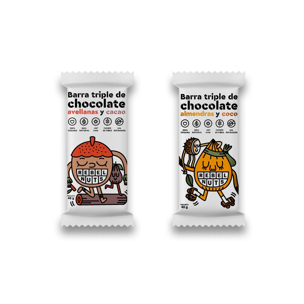 Barra Triple de Chocolate, Avellanas y cacao