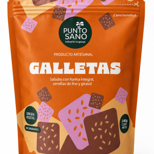 GALLETAS SALADAS CON HARINA INTEGRAL, SEMILLAS DE LINO Y GIRASOL